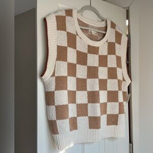 Maeve Checkerboard Sweater Vest